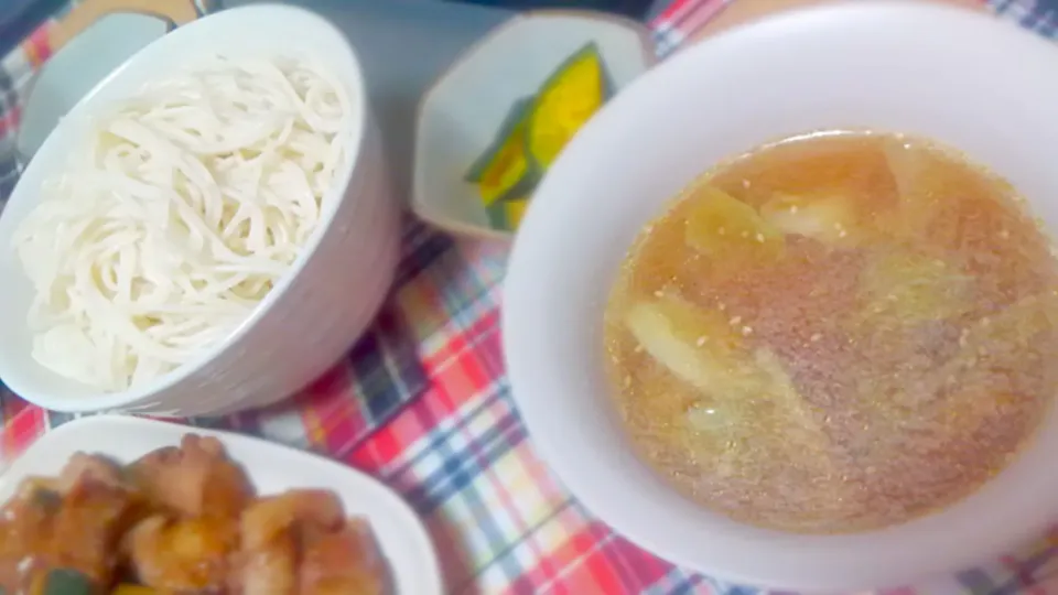 懐かしい味噌ラーメン風つけ温麺|お料理修行中さん