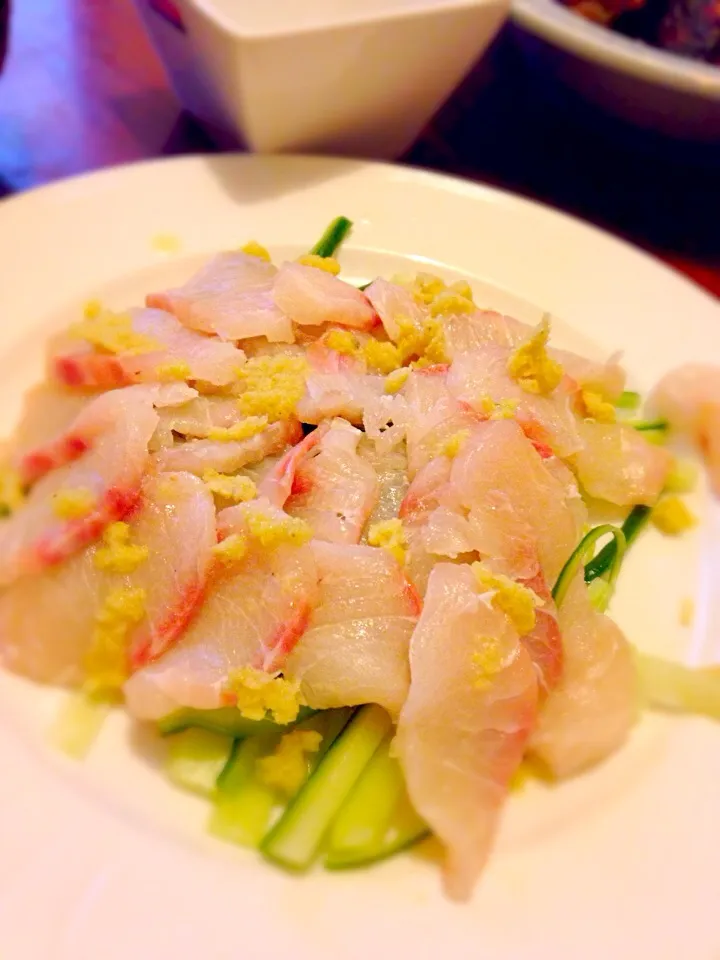 Black king fish sashimi with Fresh ginger 🐟|kazuko Tsujiさん