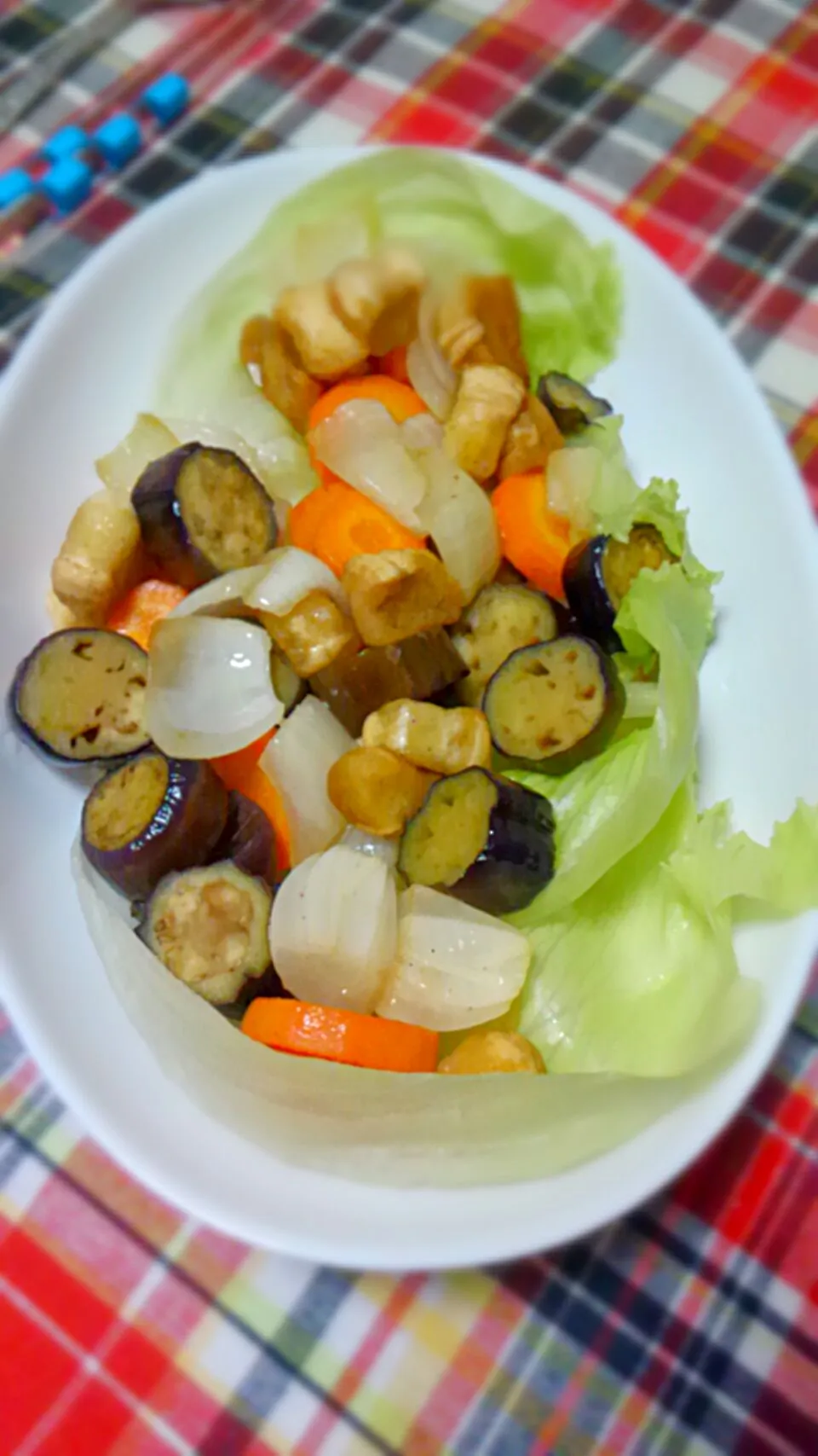 お麩と夏野菜の塩レモン炒め|お料理修行中さん