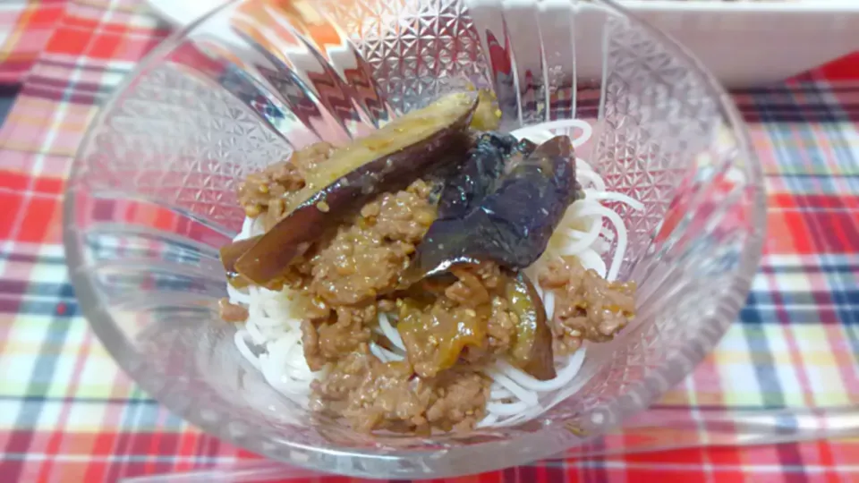 ナスの肉素麺|お料理修行中さん