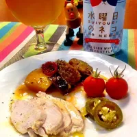 Snapdishの料理写真:夏野菜ラタトゥイユと鶏肉のハム|Joseiさん