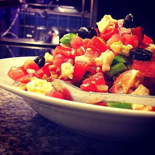 Tomato, puplika and watermelon Greek salad. トマトとスイカとパプリカのグリークサラダ|Yuka Nakataさん