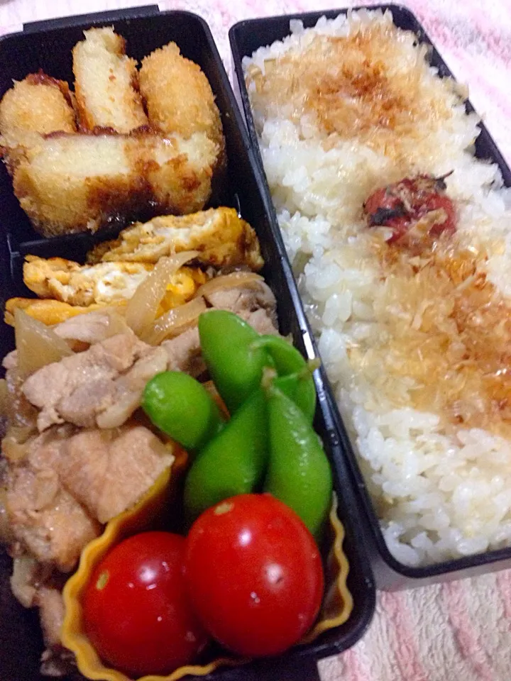 Snapdishの料理写真:コロッケ生姜焼き弁当|ゆかりすさん