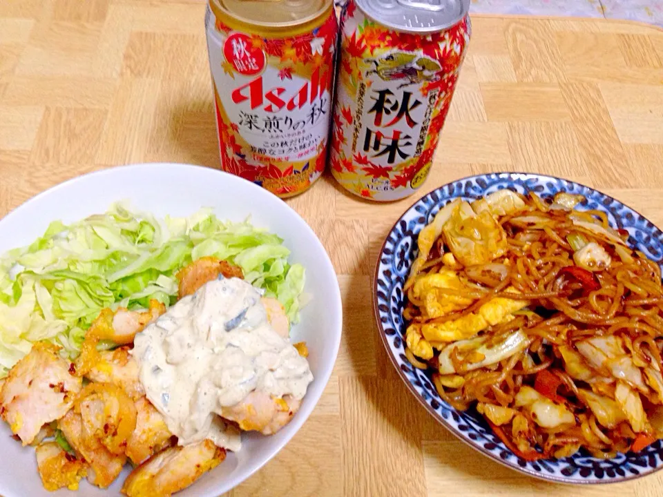 鶏胸肉の南蛮＆自家製タルタルソース・ソース焼きそば|Tarou  Masayukiさん