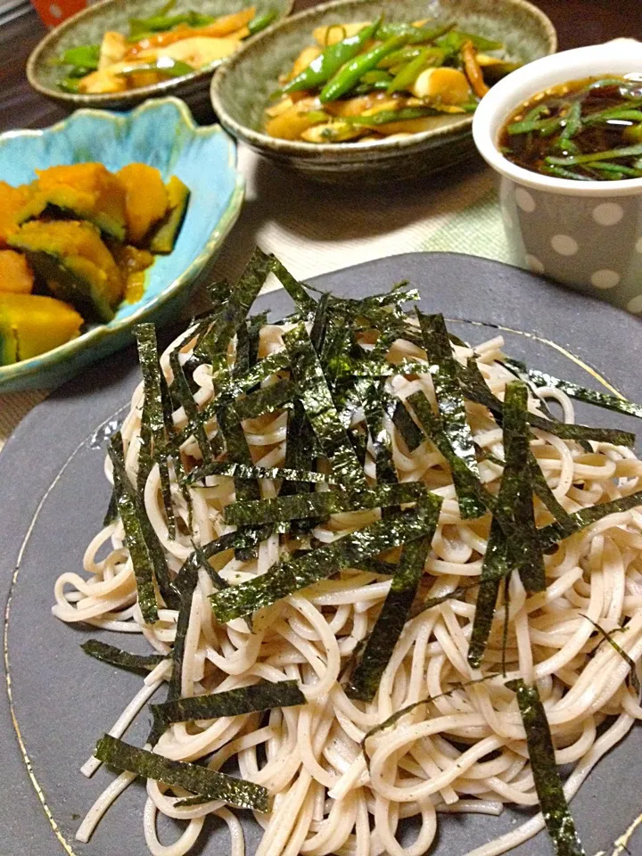 おそば、かぼちゃ、ささげの煮物|Shiho Hashimotoさん