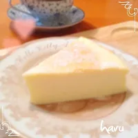 水切りヨーグルトで滑らかふわふわスフレチーズケーキ♥️低コスト低リスクレシピです(#^.^#)久々焼いた♡