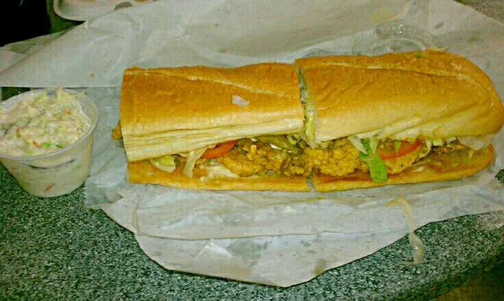 #Louisiana #Seafood PoBoy &  Tasty Cole Slaw #Salad Heavenly We #Eat #Love #Pray 💓 #GumboOfSoul 💟|Alisha GodsglamGirl Matthewsさん