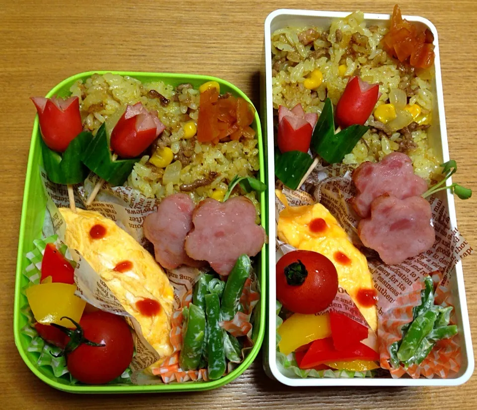 Snapdishの料理写真:8月29日2人弁当🌸🌸|川上千尋さん