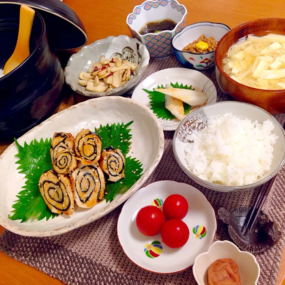 ササミ海苔ロールで朝ご飯🍀|デミさん