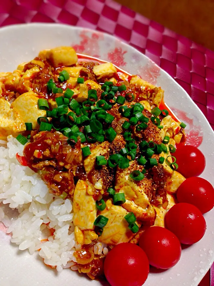 Sho-ko❤さんの料理 Today Dinner is 四川風激辛麻婆丼～赤＆青唐辛子のビリビリクラッシュ❗犬の卒倒で申し訳ないっす♪🙏|TETSU♪😋さん