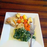 Baked Chicken and Cream Spinach|HereIam Myia Scottさん