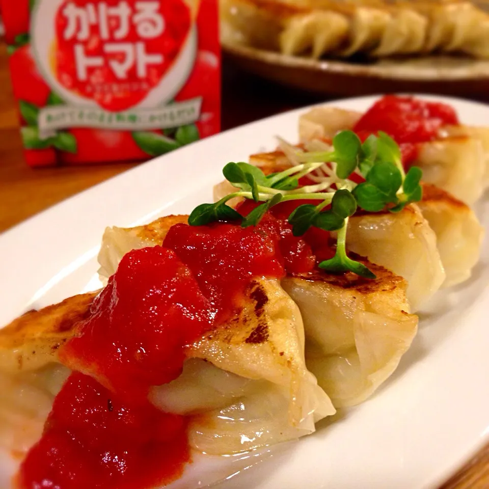 カゴメトマトケチャップさんの料理 餃子にかけトマ【つくったよでプレゼント♪】|sato*さん