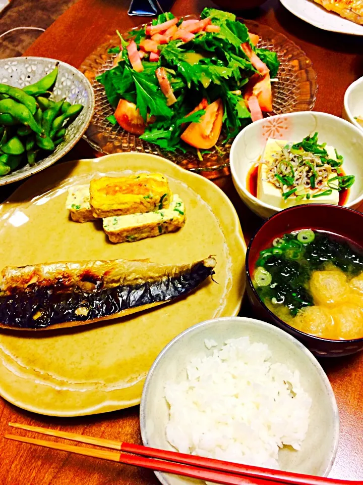 サバの塩焼きとシラス入りだし巻き定食|さっちゃんさん