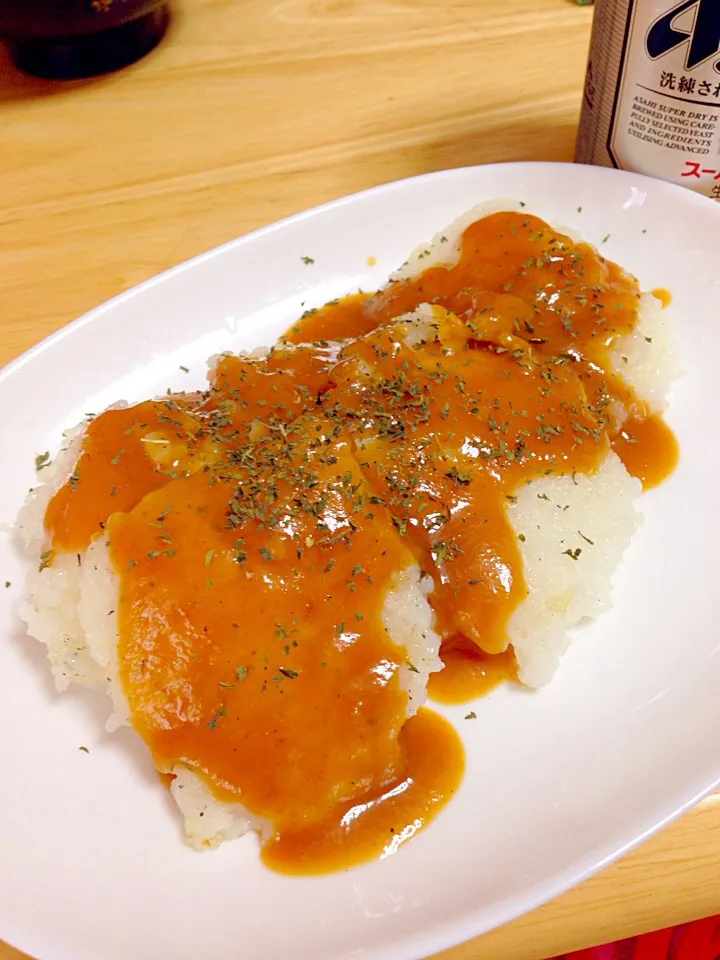 冷やご飯おやつ(カレーと見せかけての味噌だれ)|yumiwoさん