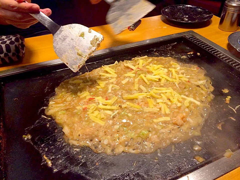 Snapdishの料理写真:生エビチーズもんじゃ♡|Yukoさん