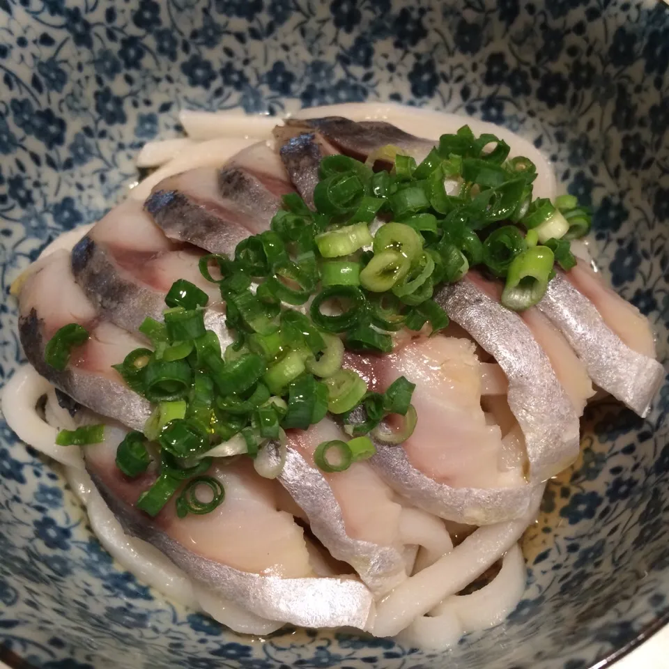 しめ鯖うどん|ゆたぽんさん