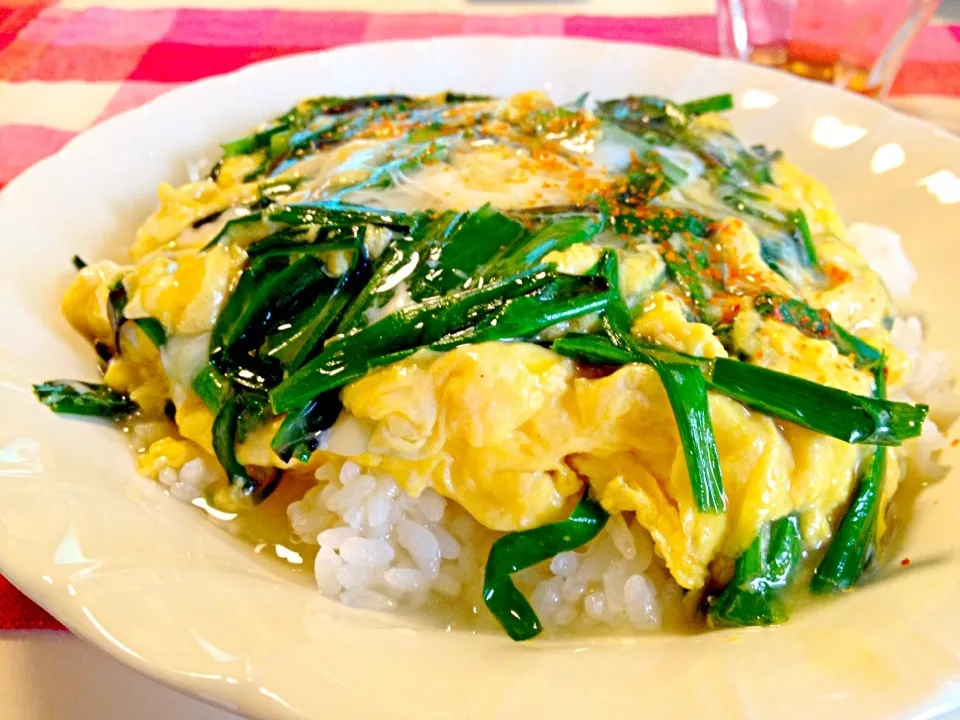 ニラ玉に塩だれあんかけて、天津飯風*\(^o^)/*|ひかるんさん