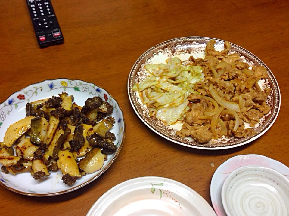 あわびのバター焼きとお肉！|16ちゃんさん