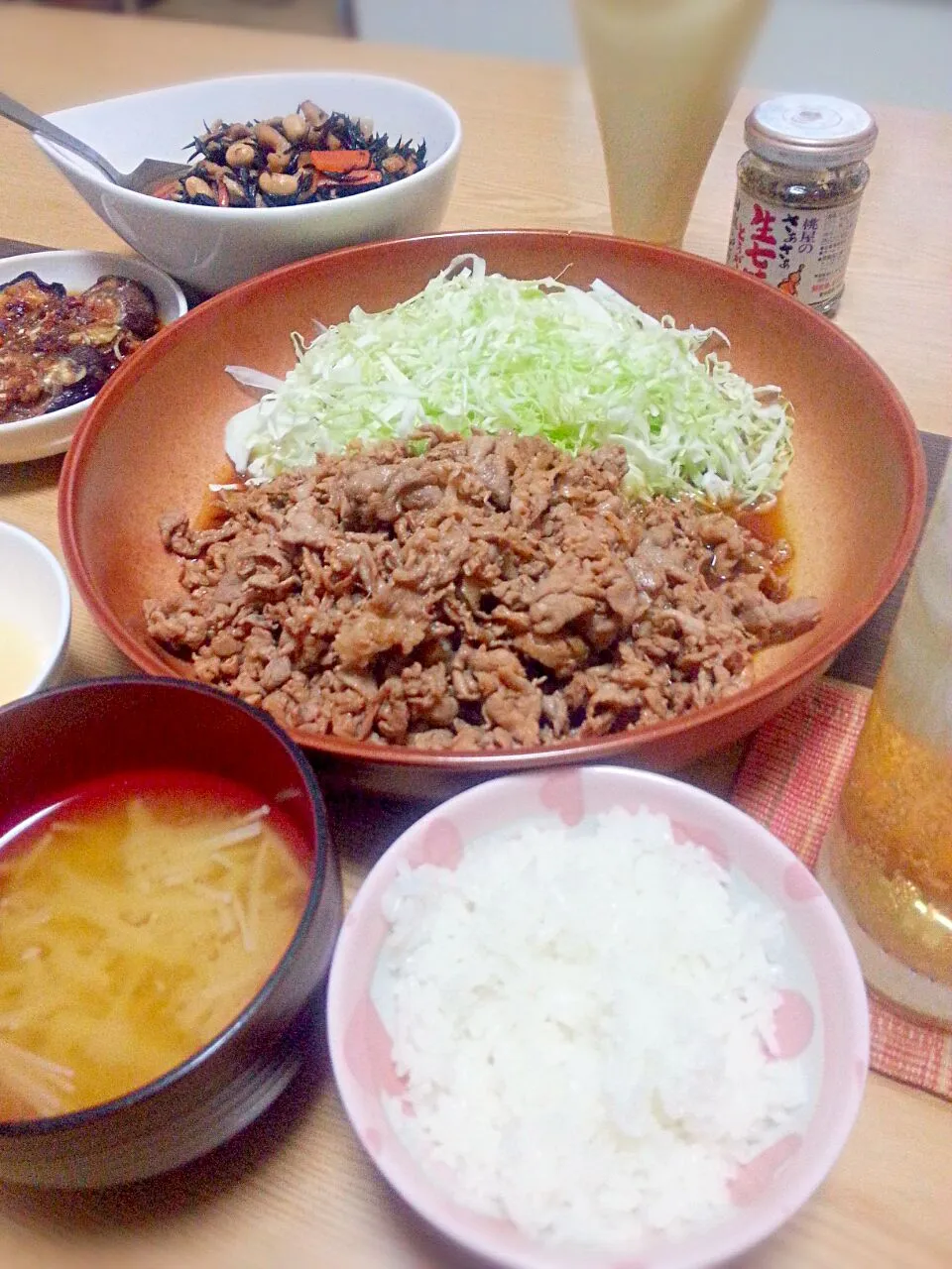 健太郎作お味噌汁と生姜焼き|まいこさん