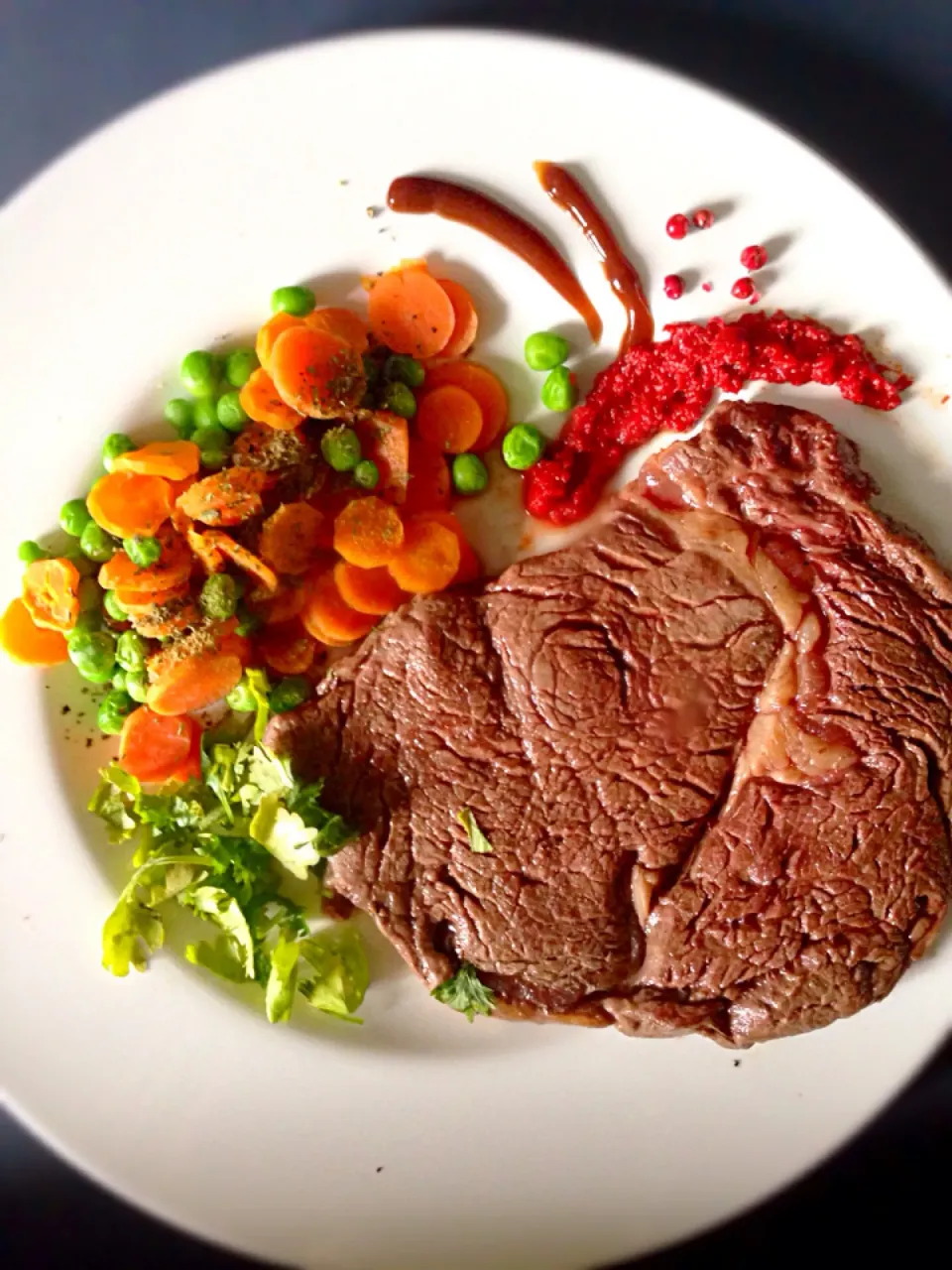 Rib-eye steak with veggies|Aliceさん