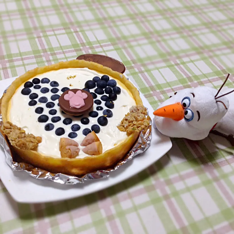 摘み取りブルーベリー使用❤️Birthday cake for daddy|Tomokoさん