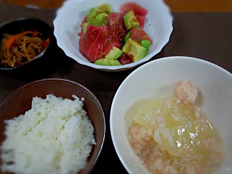 冬瓜かに餡掛け、マグロのポキ、切り干し大根炒め煮|Rogerinaさん