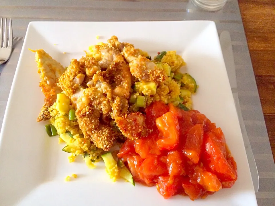 Sesam chicken with tomota chutney|Richard Koolenさん