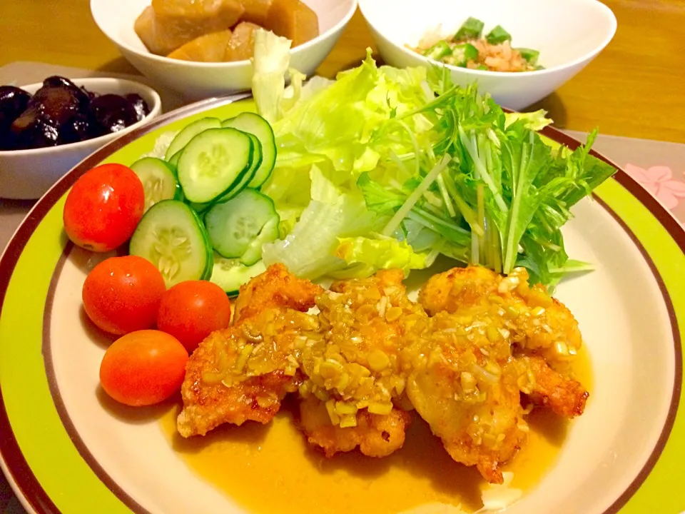 油淋鶏で夕食🍚🍚|かずみさん