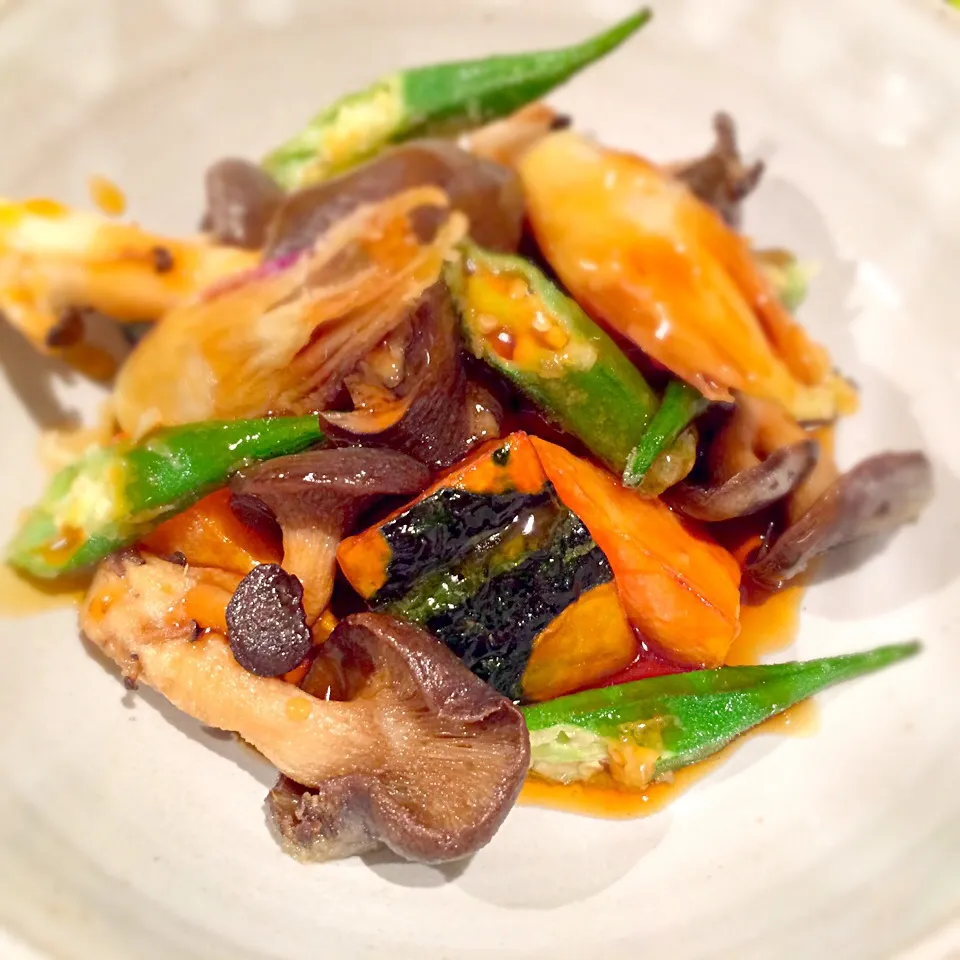 素揚げ野菜の黒甘酢あん|doc3387さん