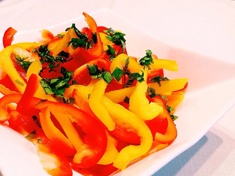 Marinated red and yellow peppers #salad|Leahさん