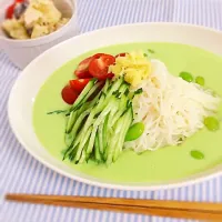 Snapdishの料理写真:枝豆の冷麺風|Yukariさん