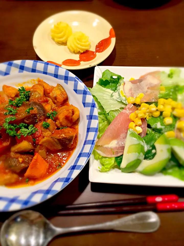 夕飯 チキンのトマト煮|utintiさん