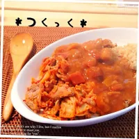 Snapdishの料理写真:豚キムチ＋カレー|つくっくさん