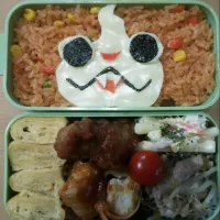 Snapdishの料理写真:長男坊のお弁当～!!妖怪ウォッチのキャラ弁です(*≧∀≦*)|菊池希知子さん