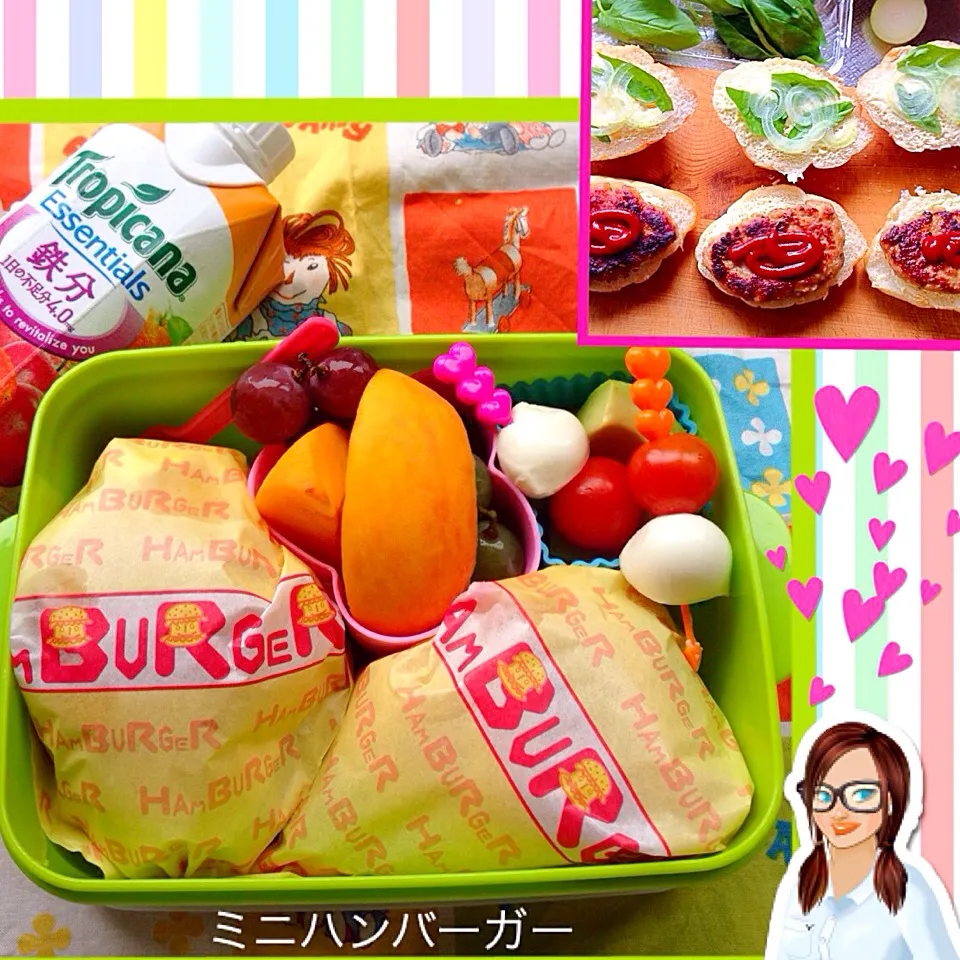 JK仕様ミニハンバーガー弁当(⊹＾◡＾)ノo.♡ﾟ｡*|Blueberry🫐さん