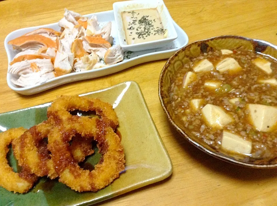 燻製チキンと麻婆豆腐|Tokunaga Masahiroさん