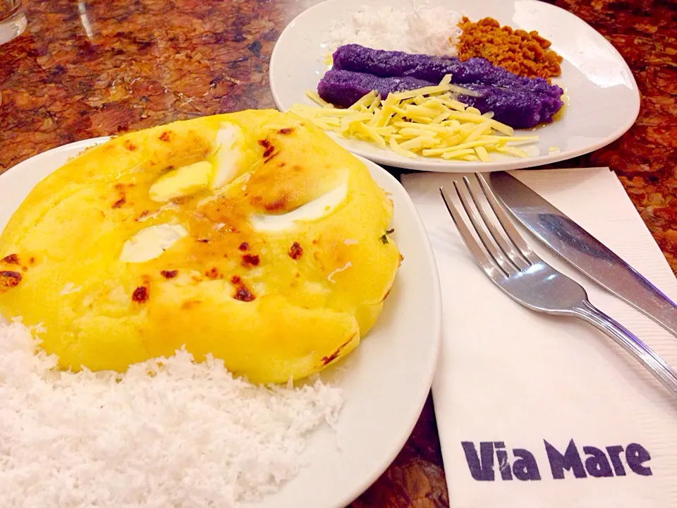 Bibingka with Laguna Cheese & Salted Duck Egg and Puto Bumbong #ViaMare #Yummy|iamfem05さん