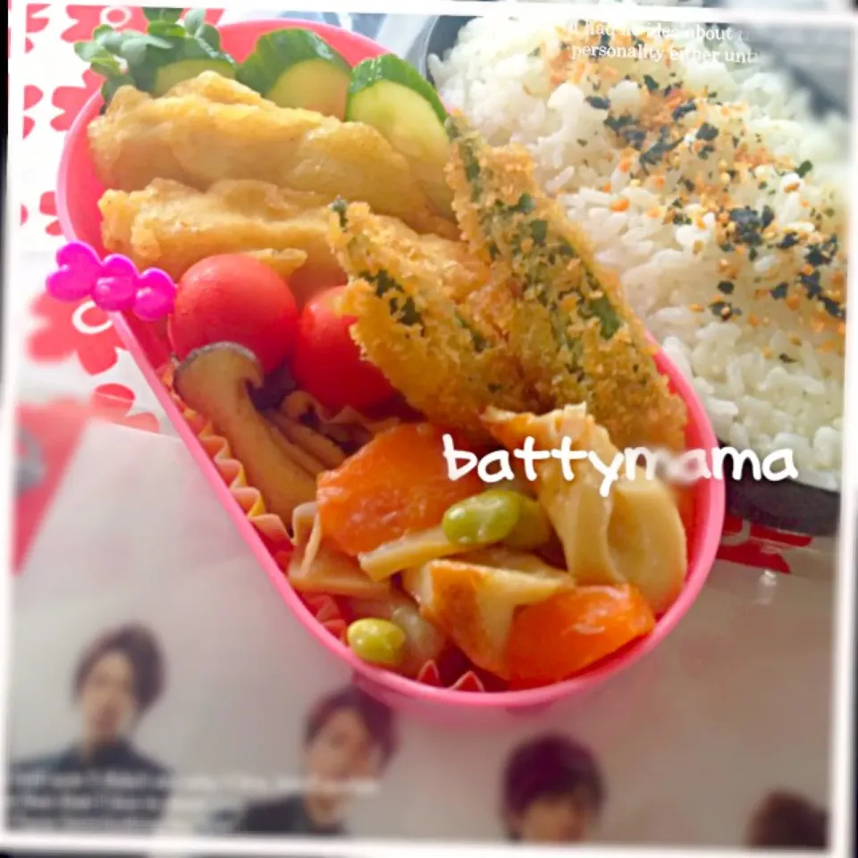 とり天弁当〜☆battymamaのしあわせになるお弁当〜☆簡単おくらのフライも入ってる♡|ばってぃーまま＠♪さん