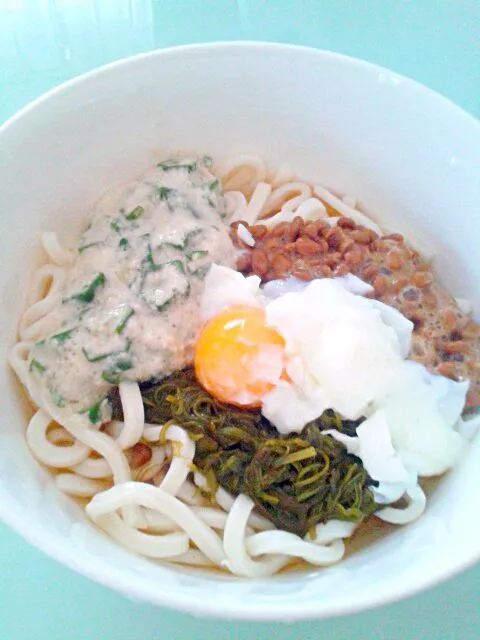 Snapdishの料理写真:ねばねば大集合うどん♪|紫音さん