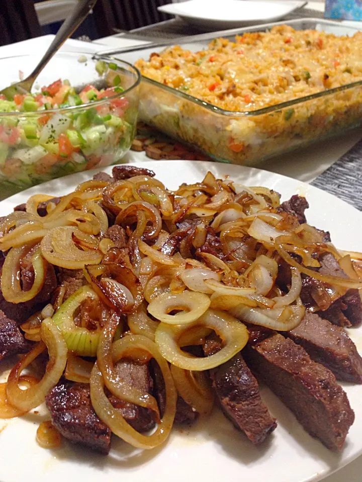 Arroz de Forno, Picanha Acebolada  e Vinagrete|lucia inoueさん