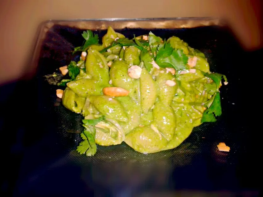 roasted Chicken & Pasta Shells in a creamy (Coconut Milk) Cilantro/Cashew Pesto Sauce|Bryan S. Mooreさん