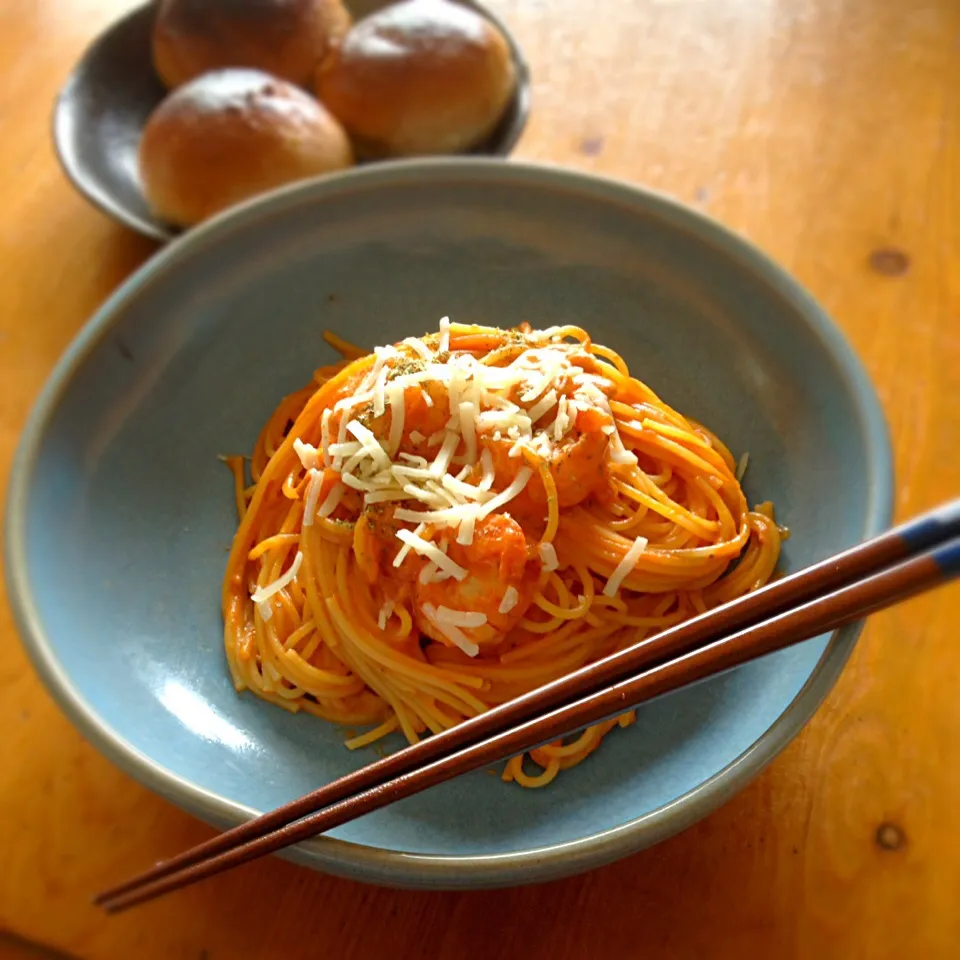 9/7昼ごはん『トマトクリームソースのパスタ』|Kenji Kinoshitaさん