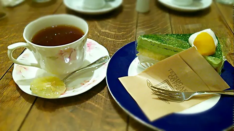 抹茶ショートケーキとレモンティー|seaさん