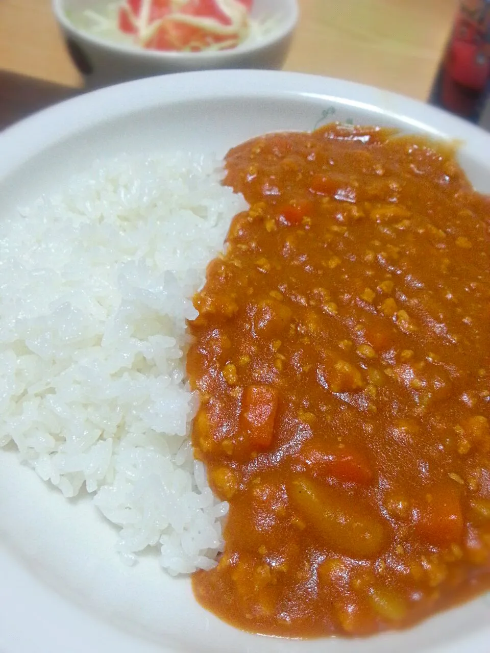 水無し、トマトジュース de ひき肉カレー|まいこさん