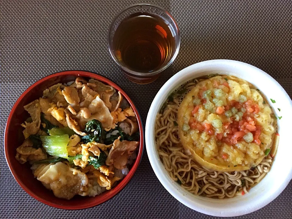 緑のたぬき•豚肉炒め丼|ばーさんさん