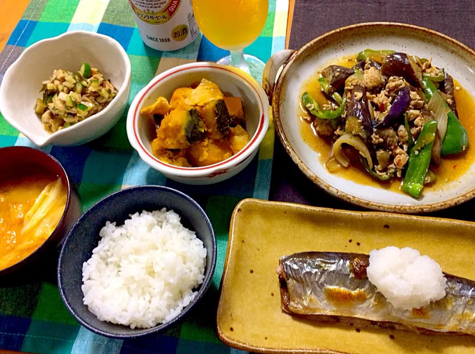 和食(ひとつ中華)の晩ご飯。兼 つまみ♡|ぷっくりんこ💙さん