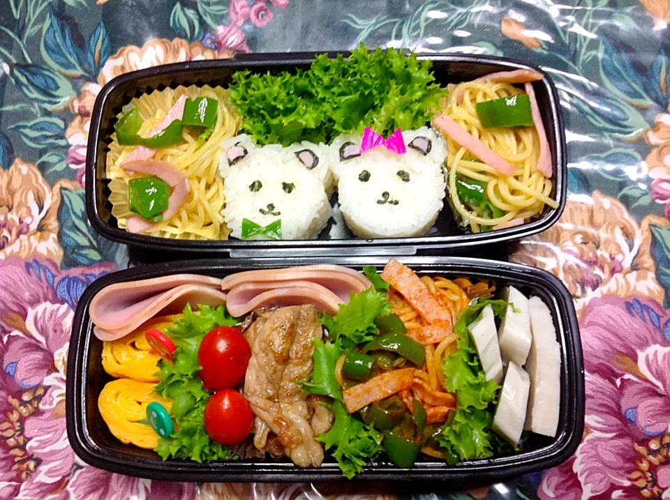 💑クマちゃんカップル弁当💑|みーこさん