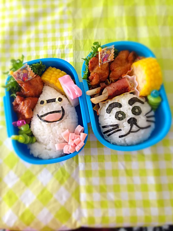 Snapdishの料理写真:次男三男遠足弁当|たまごさん