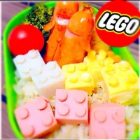 おかずLEGOブロックと炊き込みしらすご飯弁当♥︎