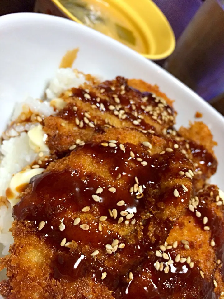 ひさびさ!チキンカツ丼♥︎|ゆにゃぽさん